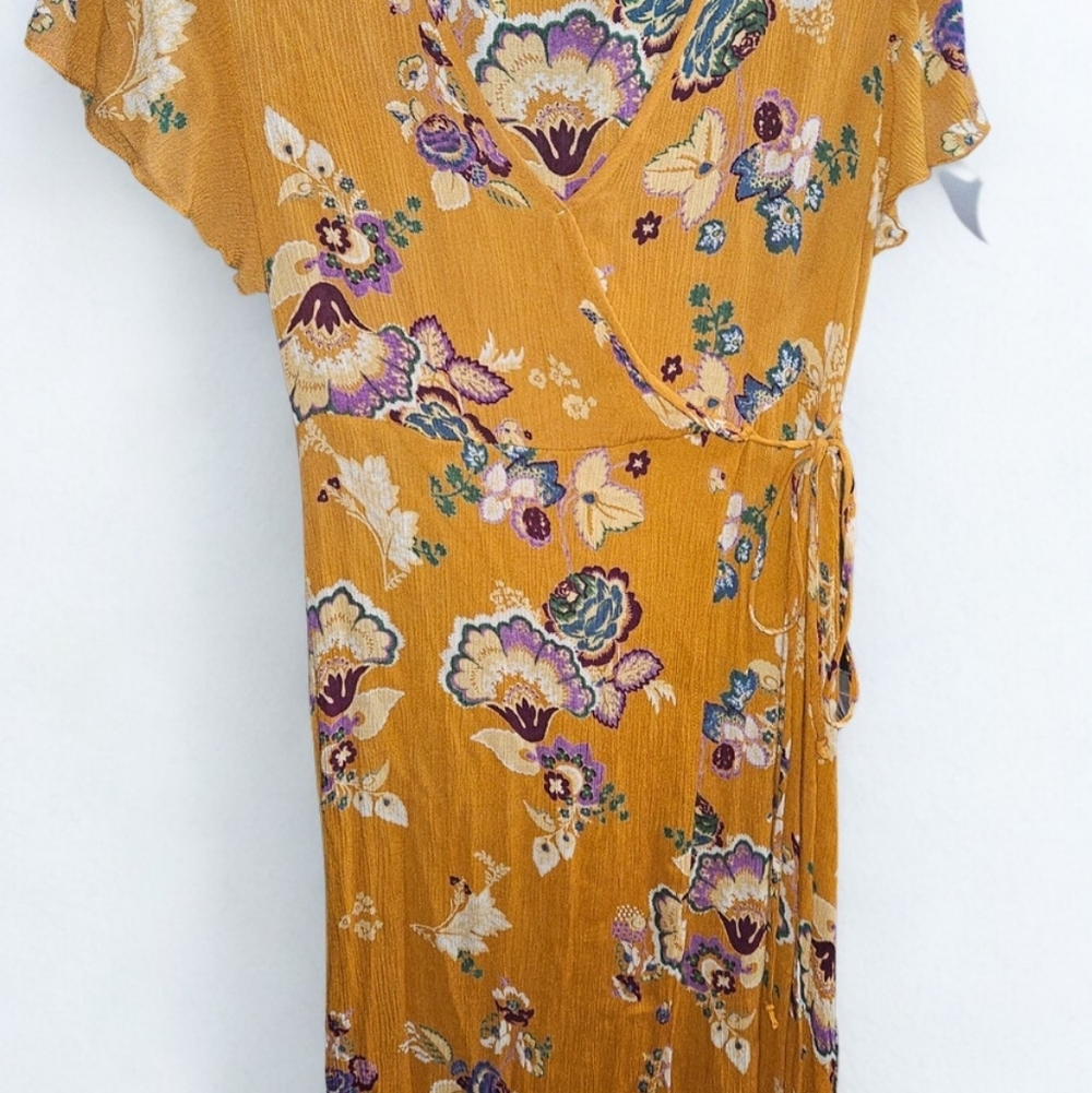 Patrons of Peace Vibrant Floral Maxi Dress - Mustard - Picture 2 of 3
